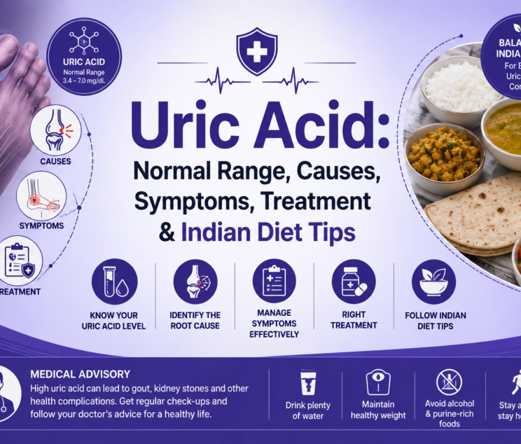 Uric Acid: Normal Range, Causes, Symptoms, Treatment & Indian Diet Tips